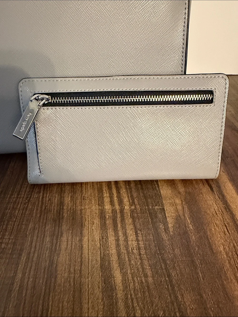 kate spade Two-Tone Gray, White & Black Structured Satchel with Wallet